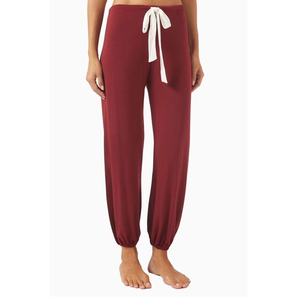 Eberjey Gisele Tencel Modal Slouchy Pajama Pants in Burgundy Medium